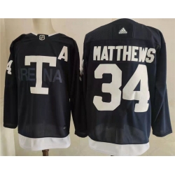 Men's Toronto Maple Leafs 34 Auston Matthews Navy 2022 NHL Heritage Classic Adidas Jersey