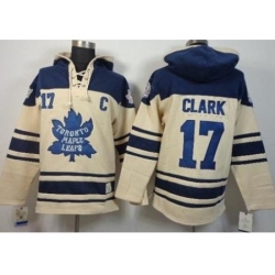 Toronto Maple Leafs 17 Wendel Clark Cream Stitched NHL Sawyer Hooded Sweatshirt Toronto Maple Leafs 17 Wendel Clark Cream Stitched NHL Sawyer Hooded Sweatshirt