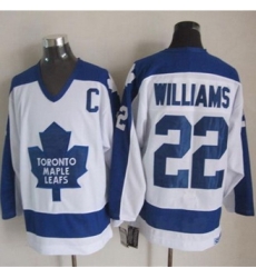 Toronto Maple Leafs #22 Tiger Williams White Blue CCM Throwback Stitched NHL jersey