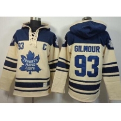Toronto Maple Leafs 93 Doug Gilmour Cream Stitched NHL Sawyer Hooded Sweatshirt Toronto Maple Leafs 93 Doug Gilmour Cream Stitched NHL Sawyer Hooded Sweatshirt