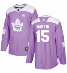 Youth Adidas Toronto Maple Leafs 15 Matt Martin Authentic Purple Fights Cancer Practice NHL Jersey 