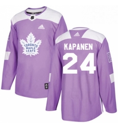 Youth Adidas Toronto Maple Leafs 24 Kasperi Kapanen Authentic Purple Fights Cancer Practice NHL Jersey 