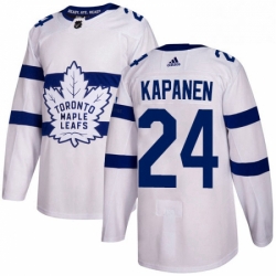 Youth Adidas Toronto Maple Leafs 24 Kasperi Kapanen Authentic White 2018 Stadium Series NHL Jersey 