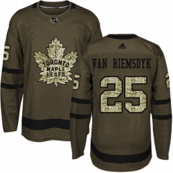 Youth Adidas Toronto Maple Leafs 25 James Van Riemsdyk Authentic Green Salute to Service NHL Jersey 