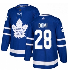 Youth Adidas Toronto Maple Leafs 28 Tie Domi Authentic Royal Blue Home NHL Jersey 