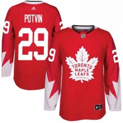 Youth Adidas Toronto Maple Leafs 29 Felix Potvin Authentic Red Alternate NHL Jersey 