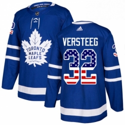 Youth Adidas Toronto Maple Leafs 32 Kris Versteeg Authentic Royal Blue USA Flag Fashion NHL Jersey 