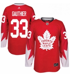 Youth Adidas Toronto Maple Leafs 33 Frederik Gauthier Authentic Red Alternate NHL Jersey 