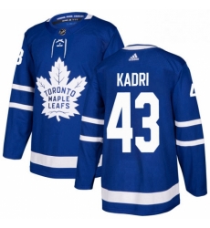 Youth Adidas Toronto Maple Leafs 43 Nazem Kadri Authentic Royal Blue Home NHL Jersey 