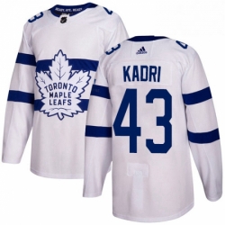 Youth Adidas Toronto Maple Leafs 43 Nazem Kadri Authentic White 2018 Stadium Series NHL Jersey 