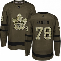 Youth Adidas Toronto Maple Leafs 78 Rasmus Sandin Authentic Green Salute to Service NHL Jersey 