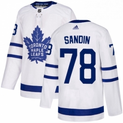 Youth Adidas Toronto Maple Leafs 78 Rasmus Sandin Authentic White Away NHL Jersey 