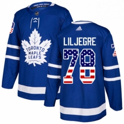 Youth Adidas Toronto Maple Leafs 78 Timothy Liljegren Authentic Royal Blue USA Flag Fashion NHL Jersey 