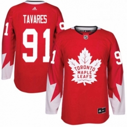 Youth Adidas Toronto Maple Leafs 91 John Tavares Authentic Red Alternate NHL Jersey 