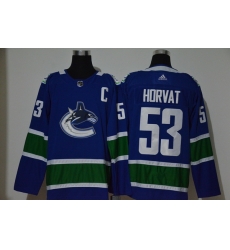 Men Vancouver Canucks 53 Bo Horvat Blue Adidas Jersey