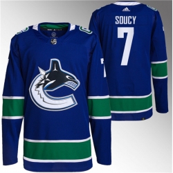 Men Vancouver Canucks 7 Carson Soucy Blue Stitched Jersey