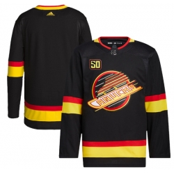 Men Vancouver Canucks Blank 50th Anniversary Black Stitched jersey