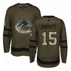 Mens Adidas Vancouver Canucks 15 Derek Dorsett Premier Green Salute to Service NHL Jersey  Mens Adidas Vancouver Canucks 15 Derek Dorsett Premier Green Salute to Service NHL Jersey
