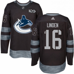 Mens Adidas Vancouver Canucks 16 Trevor Linden Authentic Black 1917 2017 100th Anniversary NHL Jersey  Mens Adidas Vancouver Canucks 16 Trevor Linden Authentic Black 1917 2017 100th Anniversary NHL Jersey