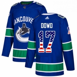 Mens Adidas Vancouver Canucks 17 Nic Dowd Authentic Blue USA Flag Fashion NHL Jersey  Mens Adidas Vancouver Canucks 17 Nic Dowd Authentic Blue USA Flag Fashion NHL Jersey