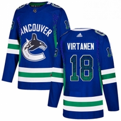 Mens Adidas Vancouver Canucks 18 Jake Virtanen Authentic Blue Drift Fashion NHL Jersey  Mens Adidas Vancouver Canucks 18 Jake Virtanen Authentic Blue Drift Fashion NHL Jersey