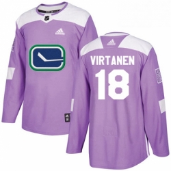 Mens Adidas Vancouver Canucks 18 Jake Virtanen Authentic Purple Fights Cancer Practice NHL Jersey  Mens Adidas Vancouver Canucks 18 Jake Virtanen Authentic Purple Fights Cancer Practice NHL Jersey
