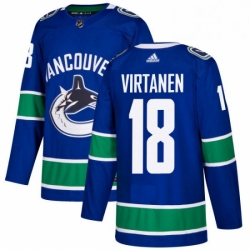 Mens Adidas Vancouver Canucks 18 Jake Virtanen Premier Blue Home NHL Jersey  Mens Adidas Vancouver Canucks 18 Jake Virtanen Premier Blue Home NHL Jersey