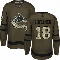 Mens Adidas Vancouver Canucks 18 Jake Virtanen Premier Green Salute to Service NHL Jersey  Mens Adidas Vancouver Canucks 18 Jake Virtanen Premier Green Salute to Service NHL Jersey