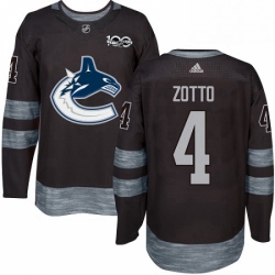 Mens Adidas Vancouver Canucks 4 Michael Del Zotto Authentic Black 1917 2017 100th Anniversary NHL Jersey 