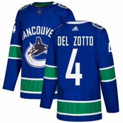 Mens Adidas Vancouver Canucks 4 Michael Del Zotto Authentic Blue Home NHL Jersey 