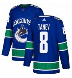 Mens Adidas Vancouver Canucks 8 Christopher Tanev Authentic Blue Home NHL Jersey 