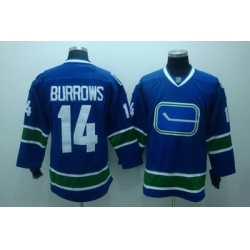 Vancouver Canucks 14 BURROWS blue Hockey jersey