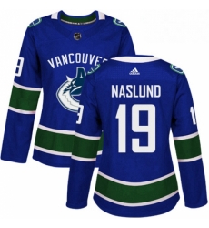 Womens Adidas Vancouver Canucks 19 Markus Naslund Premier Blue Home NHL Jersey 