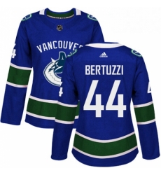 Womens Adidas Vancouver Canucks 44 Todd Bertuzzi Premier Blue Home NHL Jersey 