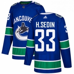 Youth Adidas Vancouver Canucks 33 Henrik Sedin Premier Blue Home NHL Jersey 