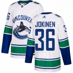 Youth Adidas Vancouver Canucks 36 Jussi Jokinen Authentic White Away NHL Jerse