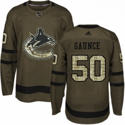 Youth Adidas Vancouver Canucks 50 Brendan Gaunce Authentic Green Salute to Service NHL Jersey 