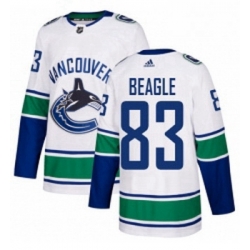 Youth Adidas Vancouver Canucks 83 Jay Beagle Authentic White Away NHL Jersey 