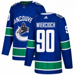 Youth Adidas Vancouver Canucks 90 Patrick Wiercioch Authentic Blue Home NHL Jersey 