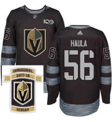 Adidas Golden Knights #56 Erik Haula Black 1917 2017 100th Anniversary Stitched NHL Inaugural Season Patch Jersey