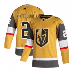 Men Vegas Golden Knights 2 Zach Whitecloud Gold Stitched Jersey