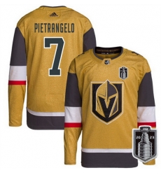 Men Vegas Golden Knights 7 Alex Pietrangelo Gold 2023 Stanley Cup Final Stitched Jersey