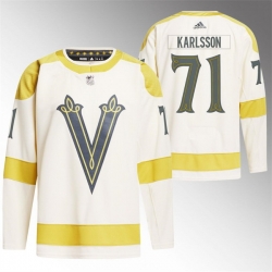 Men Vegas Golden Knights 71 William Karlsson Cream 2024 Winter Classic Breakaway Stitched Jersey