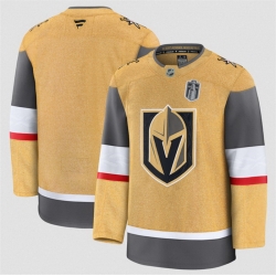 Men Vegas Golden Knights Blank Gold 2026 Stanley Cup Final Patch Home Stitched Hockey Jersey