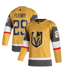 Men Vegas Golden Knights Marc Andre Fleury adidas Gold 2020 21 Alternate Authentic Player Jersey