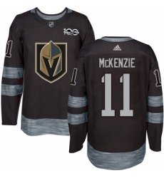 Mens Adidas Vegas Golden Knights 11 Curtis McKenzie Authentic Black 1917 2017 100th Anniversary NHL Jersey 