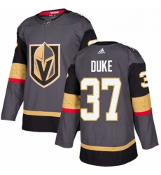 Mens Adidas Vegas Golden Knights 37 Reid Duke Authentic Gray Home NHL Jersey 