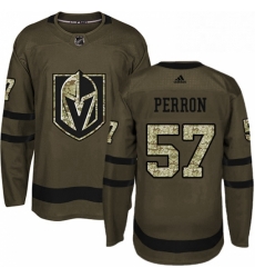 Mens Adidas Vegas Golden Knights 57 David Perron Authentic Green Salute to Service NHL Jersey 