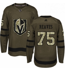 Mens Adidas Vegas Golden Knights 75 Ryan Reaves Authentic Green Salute to Service NHL Jersey