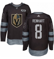 Mens Adidas Vegas Golden Knights 8 Griffin Reinhart Authentic Black 1917 2017 100th Anniversary NHL Jersey 